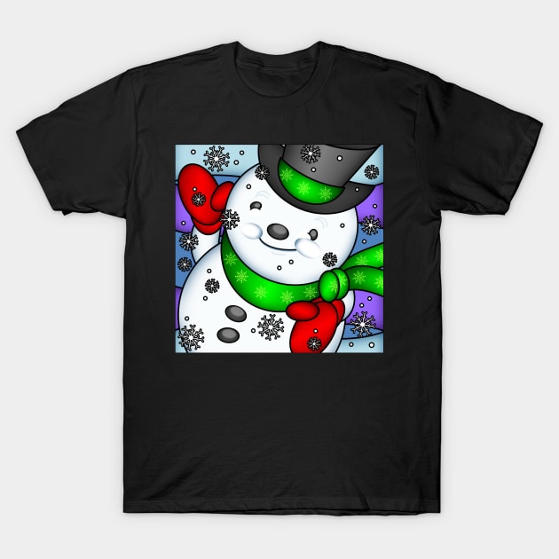 Cute Adorable Holiday Snowman T-Shirt by egcreations